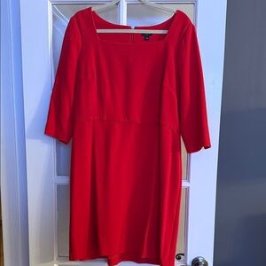 Ann Taylor Vibrant Red Long Sleeve Dress
